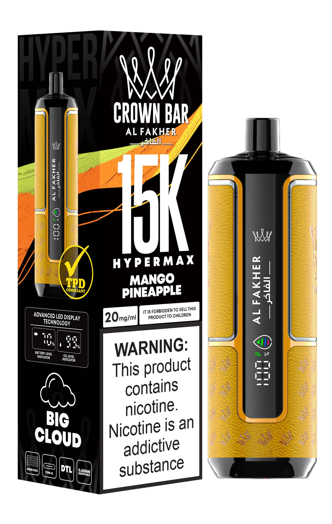 Al Fakher Crown Bar 15K Hypermax Disposable Vape (Box of 10)