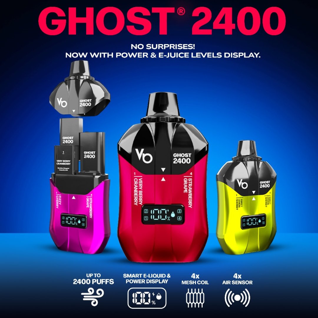 Vapes Bars Ghost 2400 Puffs Disposble Vape Box of 5 - #Simbavapeswholesale#