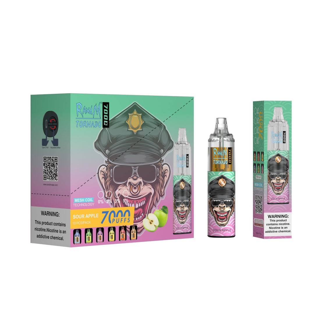 RAndM Tornado 7000 Puffs Disposable Vape (Pack of 10)