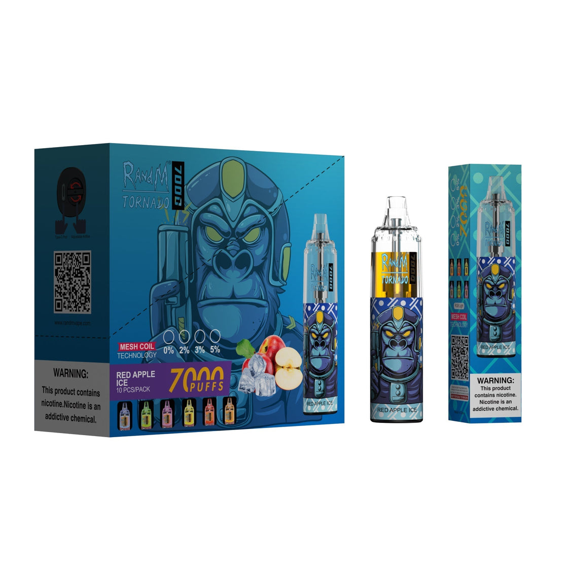 RAndM Tornado 7000 Puffs Disposable Vape (æske med 10 stk)