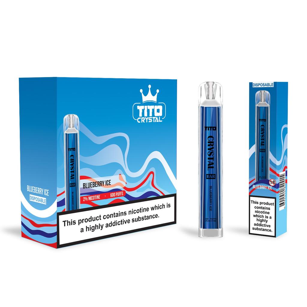 Tito Crystal Bar Vape Pen 600 Puffs (æske med 10 stk)