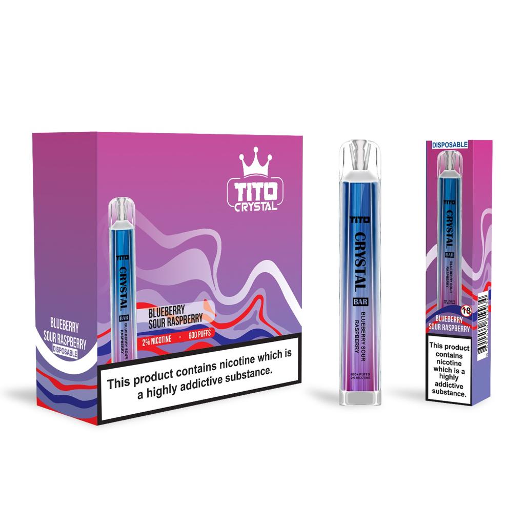 Tito Crystal Bar Vape Pen 600 Puffs (æske med 10 stk)