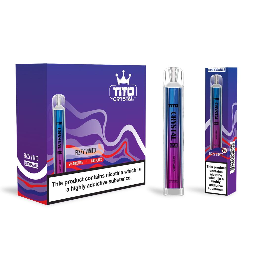 Tito Crystal Bar Vape Pen 600 Puffs (æske med 10 stk)