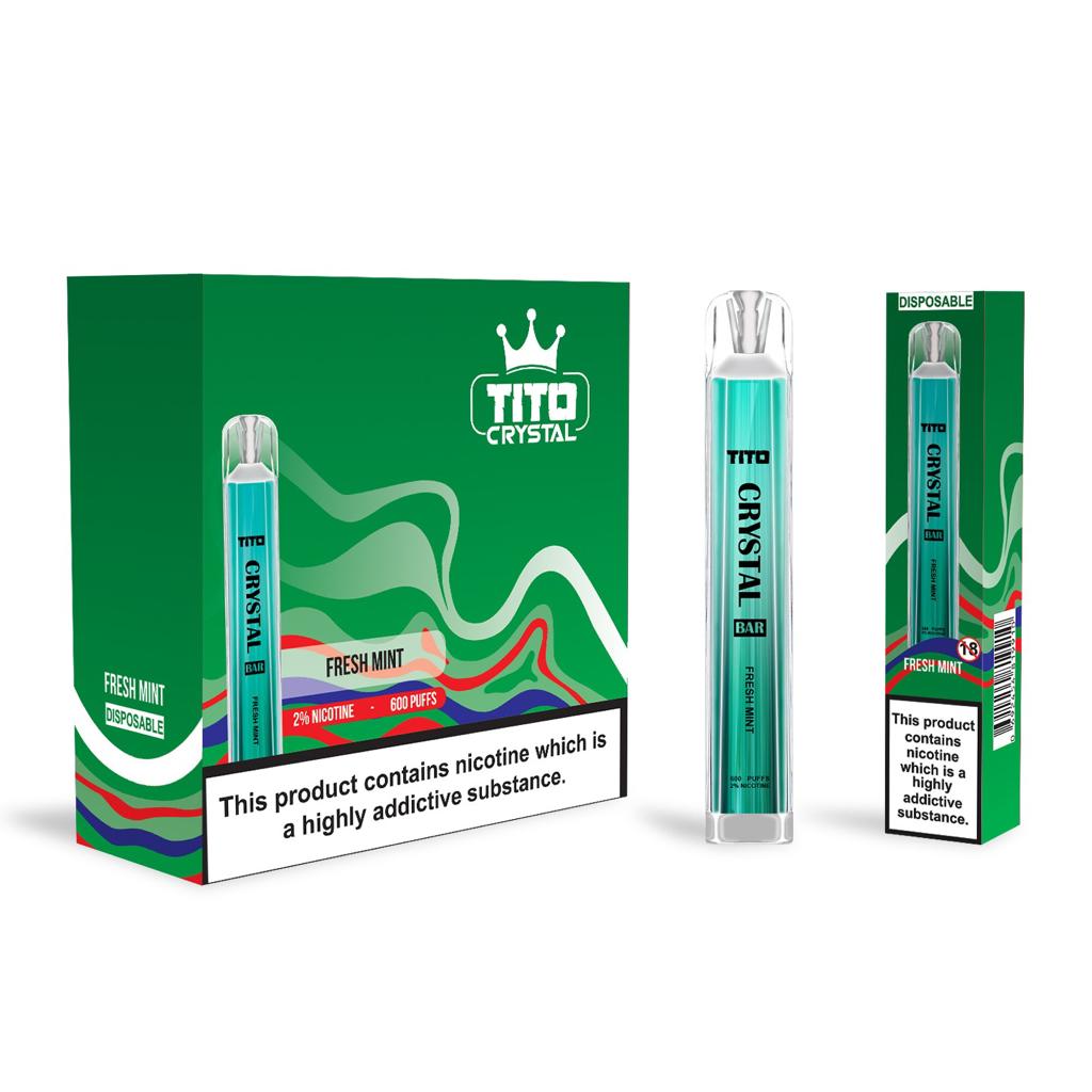 Tito Crystal Bar Vape Pen 600 Puffs (æske med 10 stk)