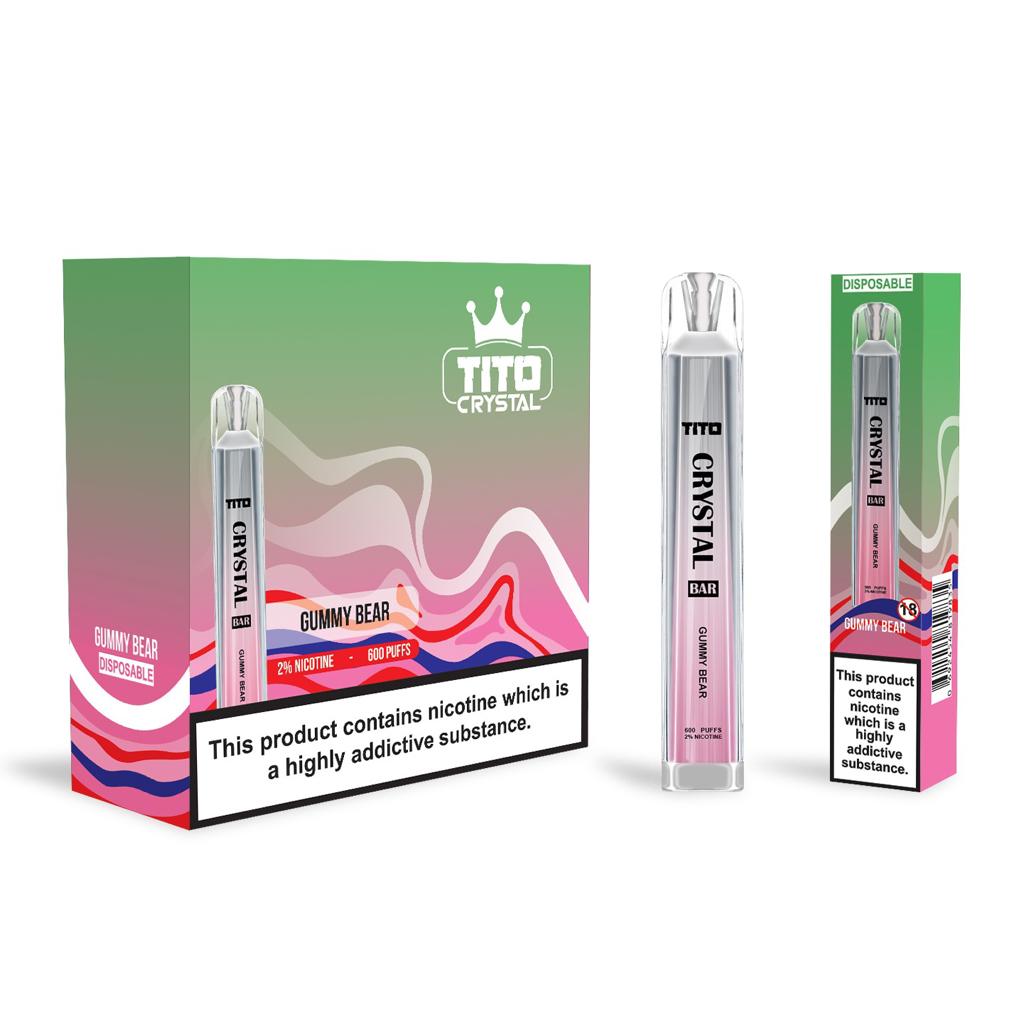 Tito Crystal Bar Vape Pen 600 Puffs (æske med 10 stk)