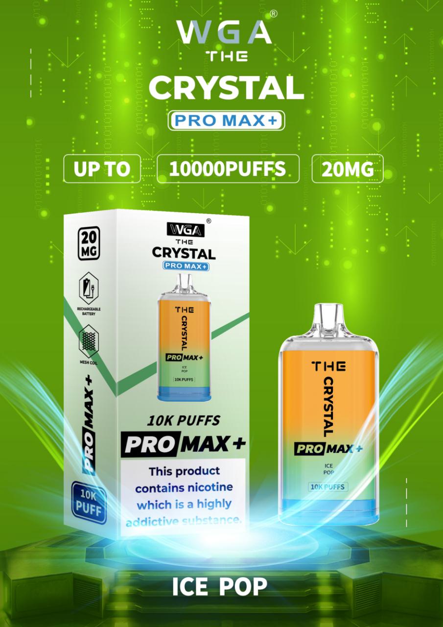 The Crystal Pro Max + 10000 Disposable Vape Pod (æske med 10 stk)