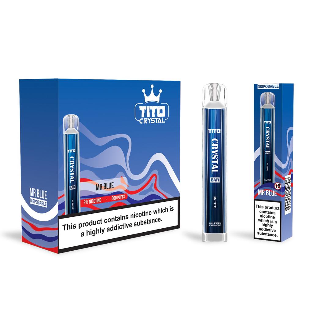 Tito Crystal Bar Vape Pen 600 Puffs (æske med 10 stk)