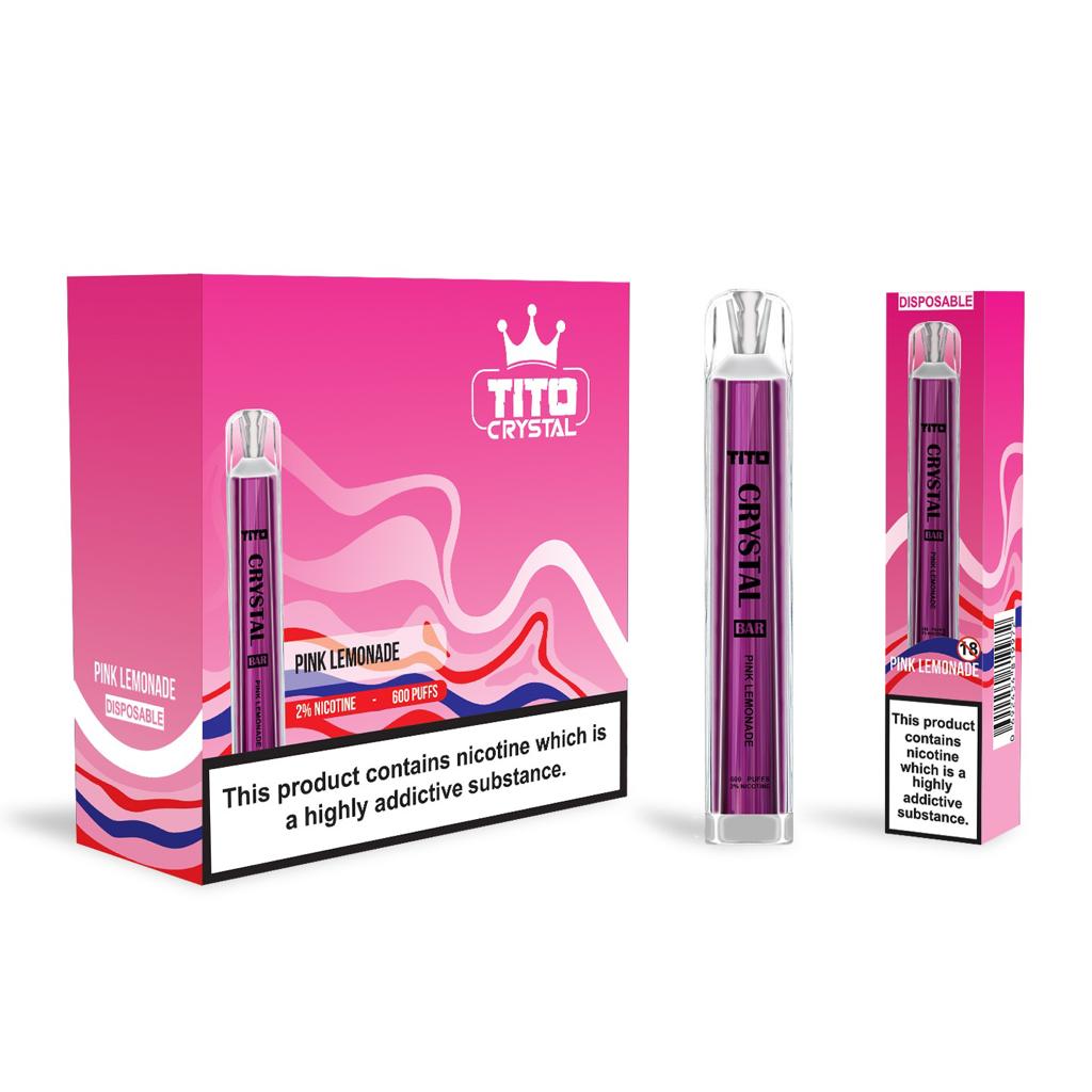 Tito Crystal Bar Vape Pen 600 Puffs (æske med 10 stk)