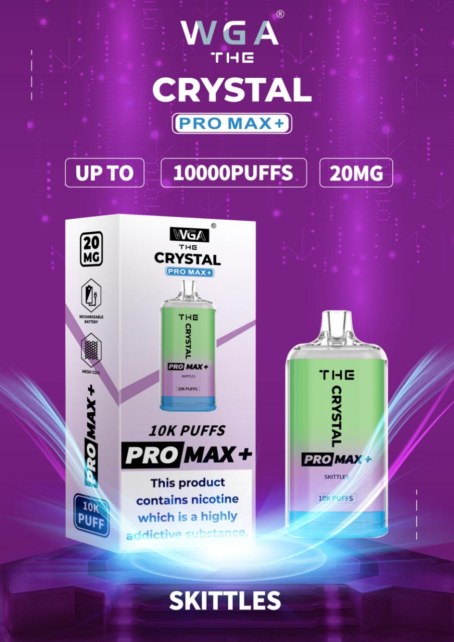 The Crystal Pro Max + 10000 Disposable Vape Pod (æske med 10 stk)