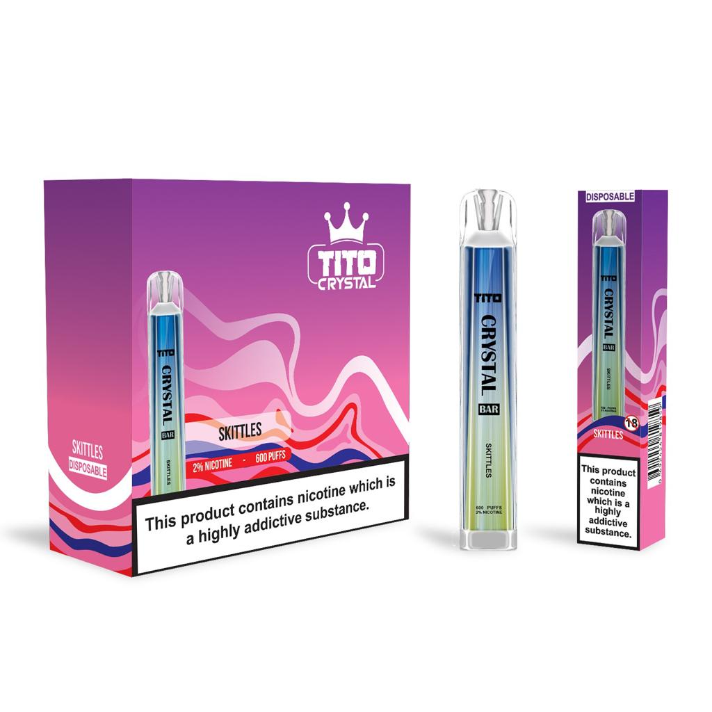 Tito Crystal Bar Vape Pen 600 Puffs (æske med 10 stk)