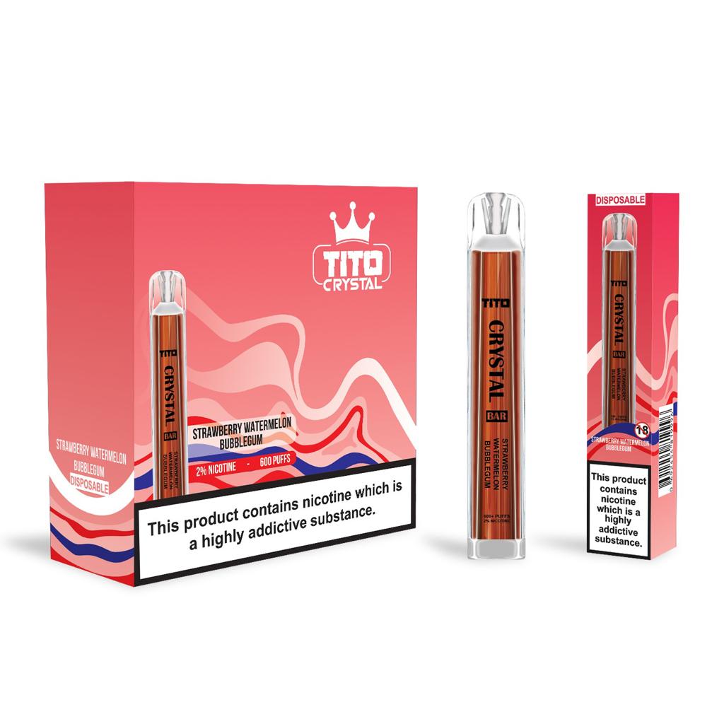 Tito Crystal Bar Vape Pen 600 Puffs (æske med 10 stk)