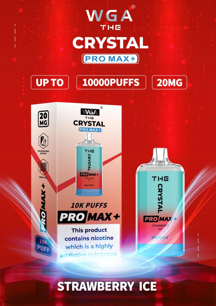 The Crystal Pro Max + 10000 Disposable Vape Pod (æske med 10 stk)