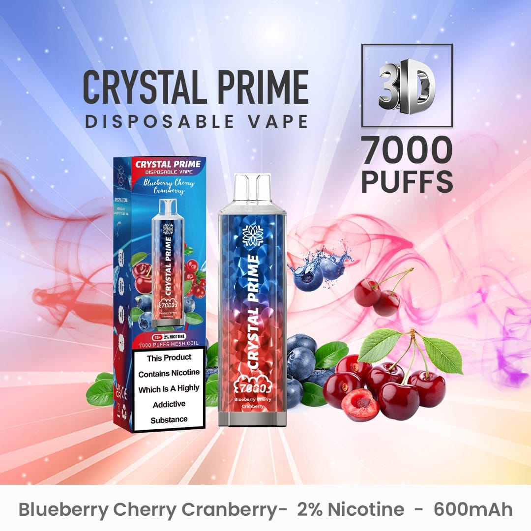 Crystal Prime 7000 Disposable Vape Puff Pod Device (æske med 10 stk)