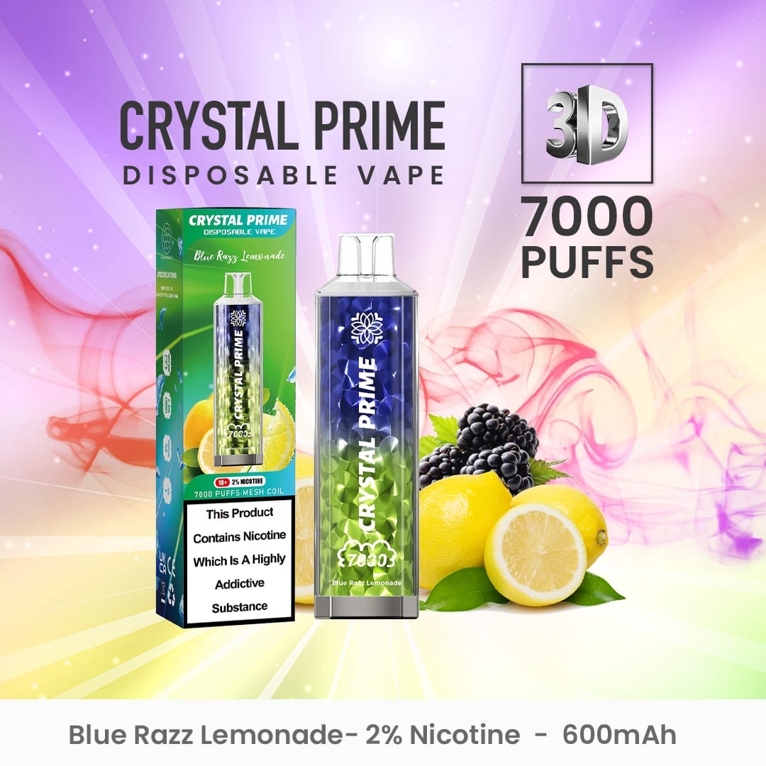 Crystal Prime 7000 Disposable Vape Puff Pod Device (æske med 10 stk)