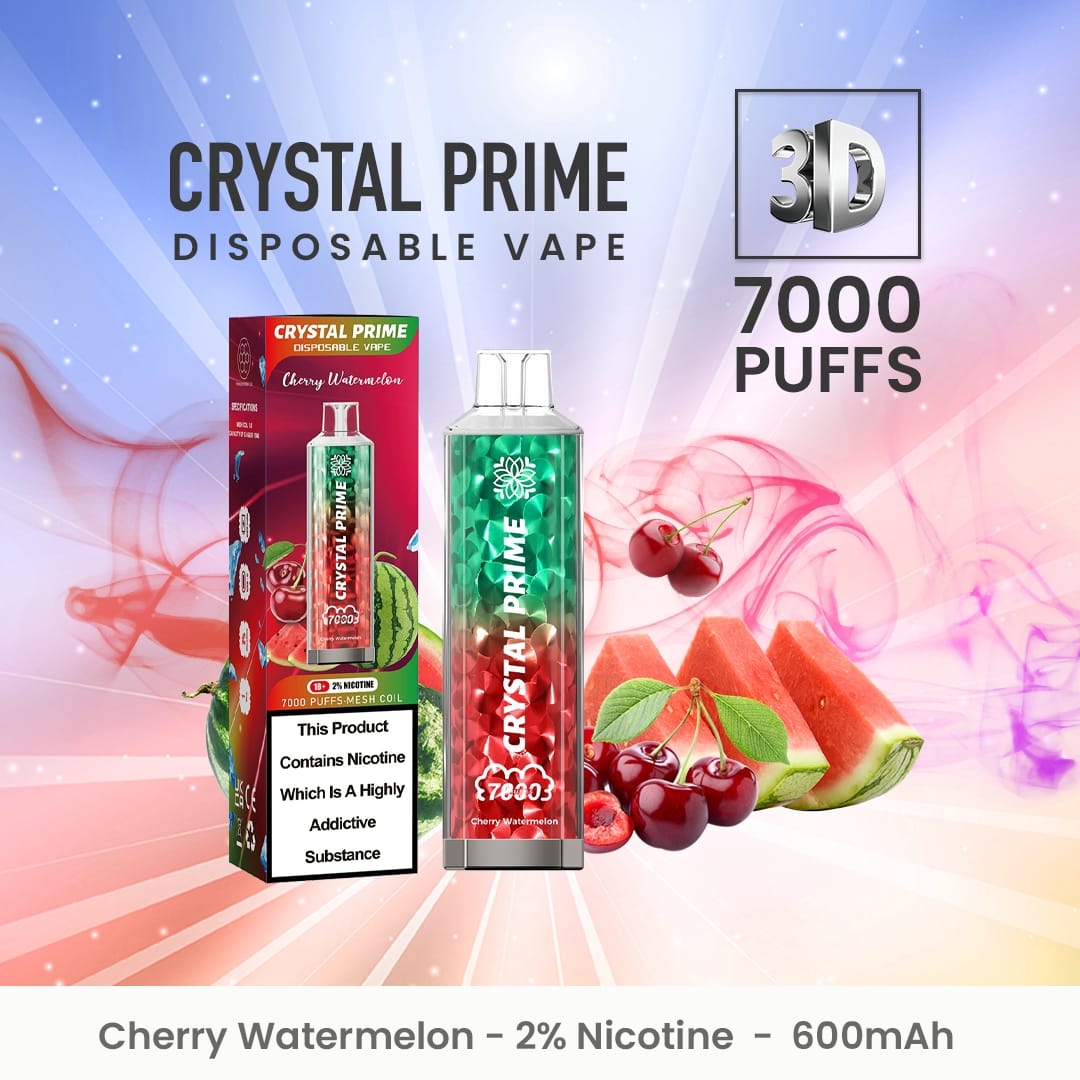 Crystal Prime 7000 Disposable Vape Puff Pod Device (æske med 10 stk)