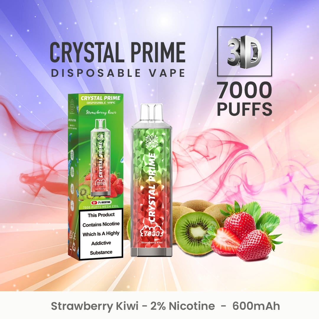 Crystal Prime 7000 Disposable Vape Puff Pod Device (æske med 10 stk)